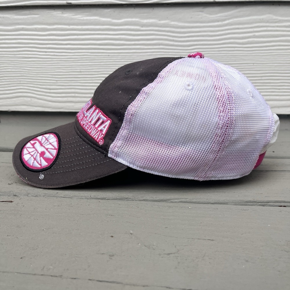 Atlanta Motor Speedway Nascar Gray Pink Adjustable Trucker Hat - Picture 3 of 9